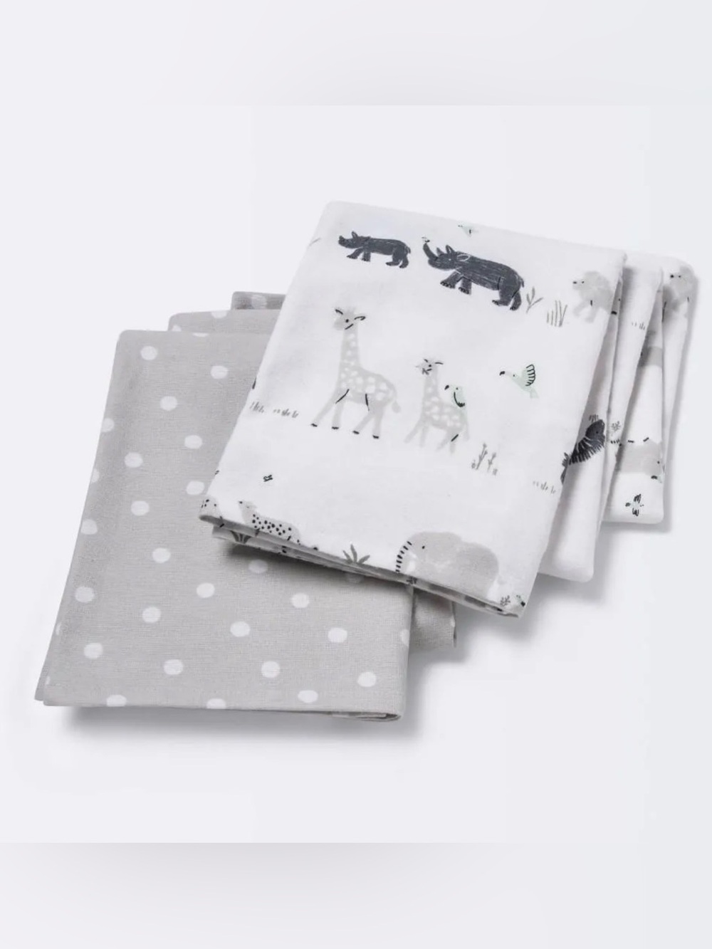 Flannel Blanket Larger Size 2pk - Cloud Island™ Two by Two Animals